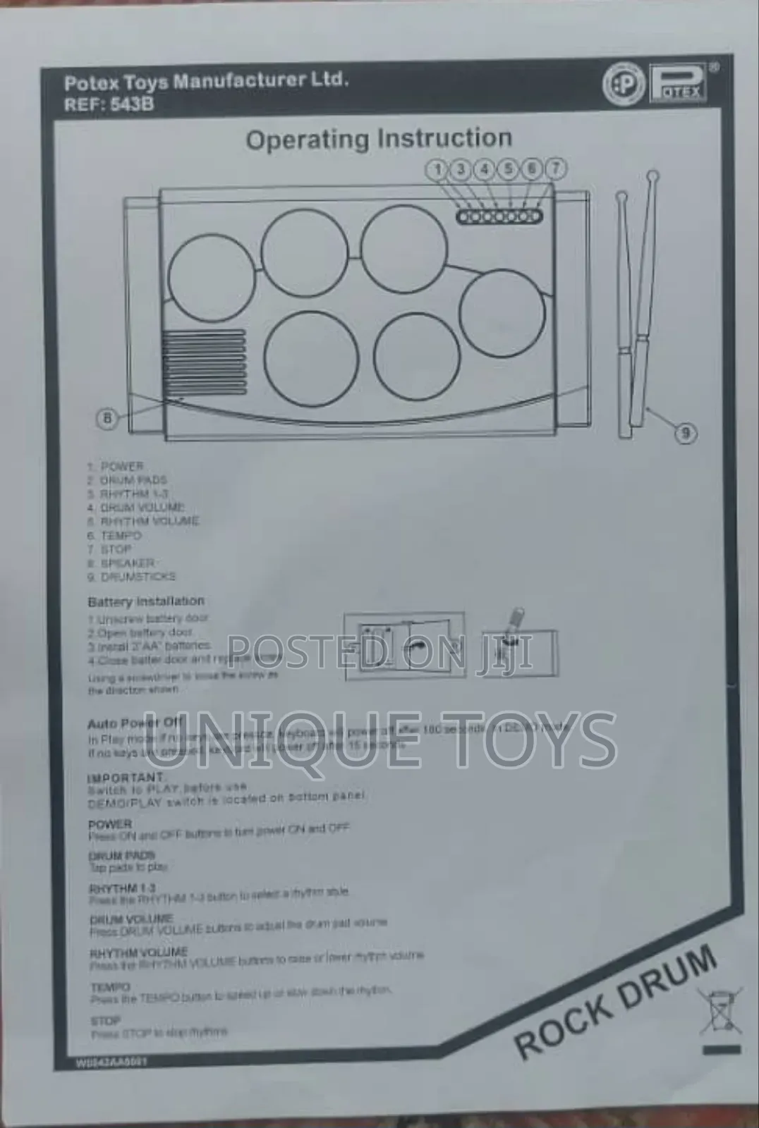 Electronic Tabletop Rock Drum Musical Kit