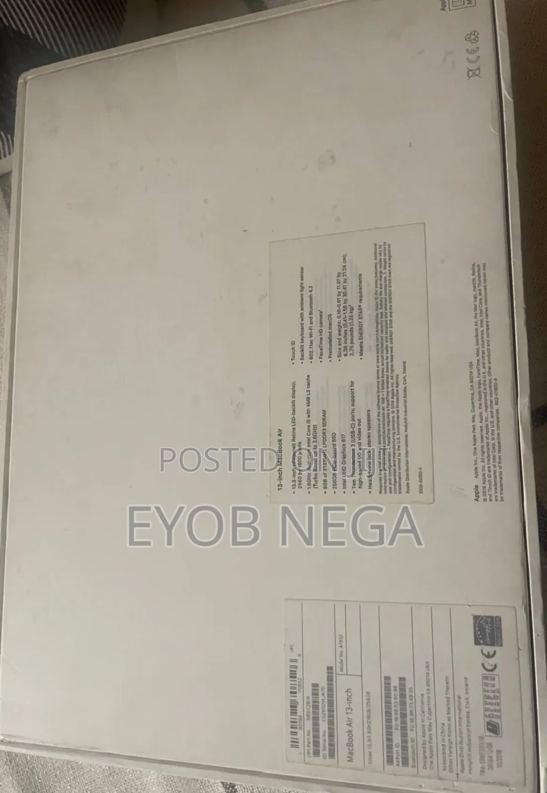 New Laptop Apple MacBook Air 2018 8GB Intel Core I5 SSD 256GB