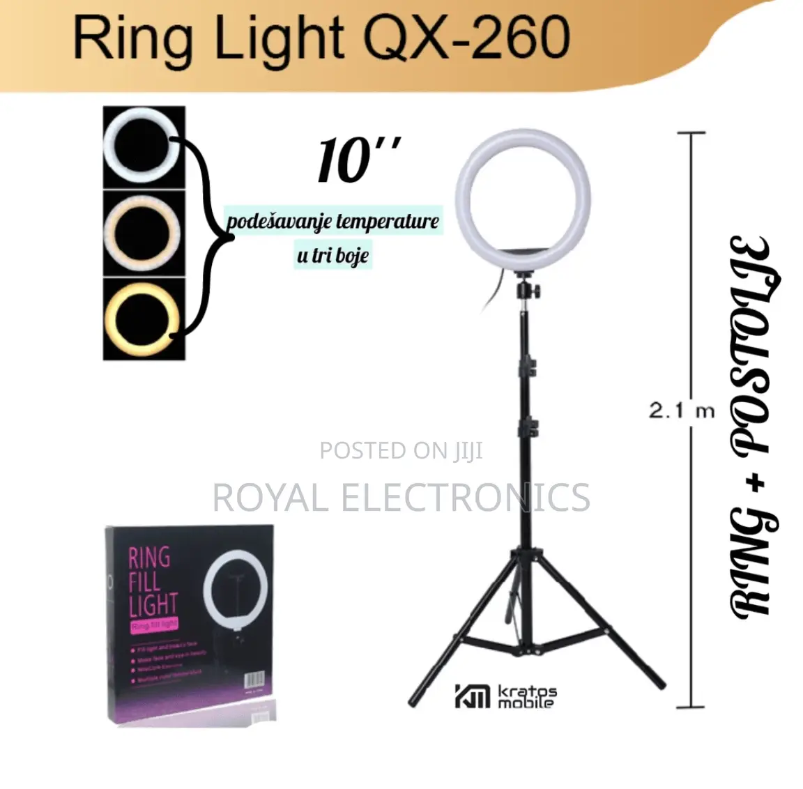 Original QX-260 Ringlight With 2 Meter Stand