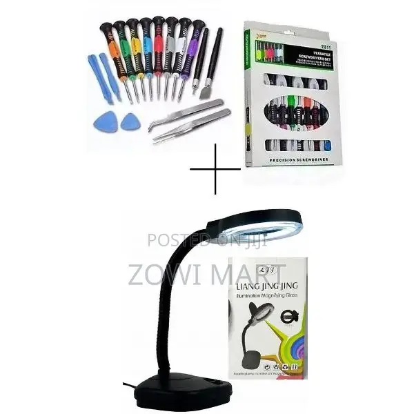 Illumination Magnifier Magnifying Glass + Screwdriver Set