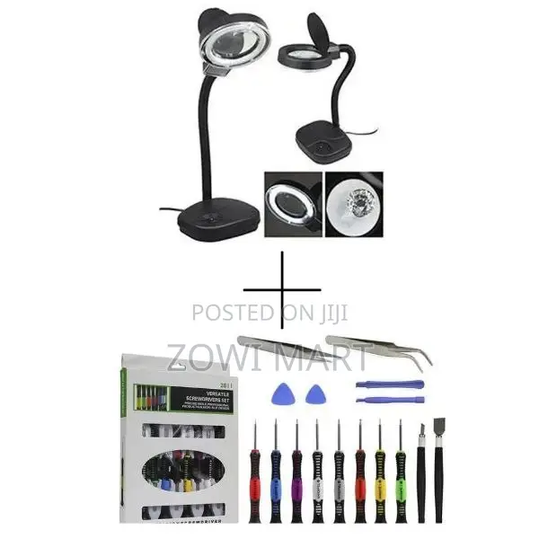 Illumination Magnifier Magnifying Glass + Screwdriver Set