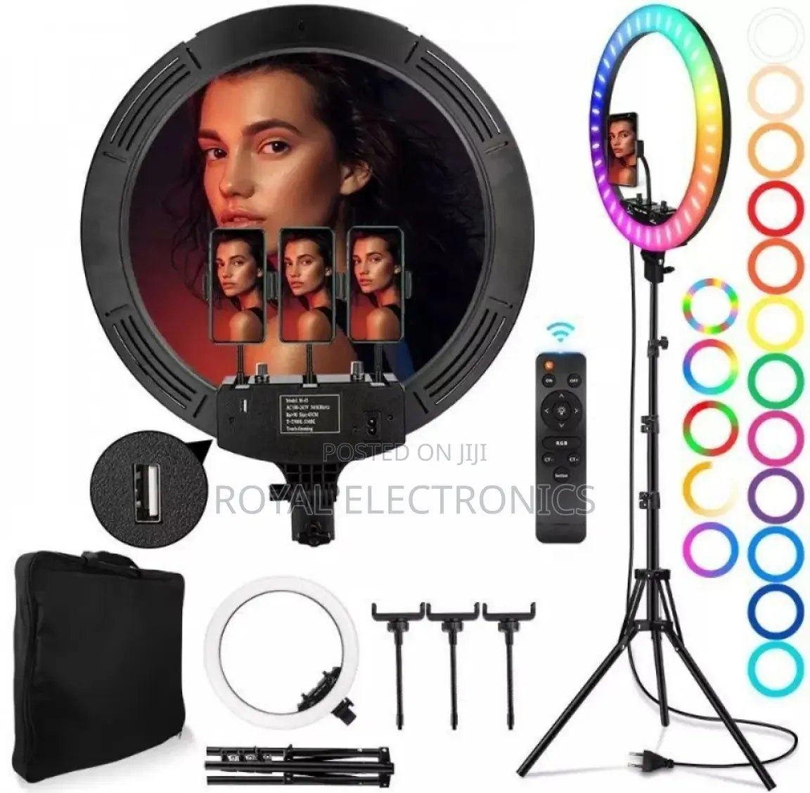 22inch RGB Lights With Remote, 3 Phone Holders, Bag. 2.1m