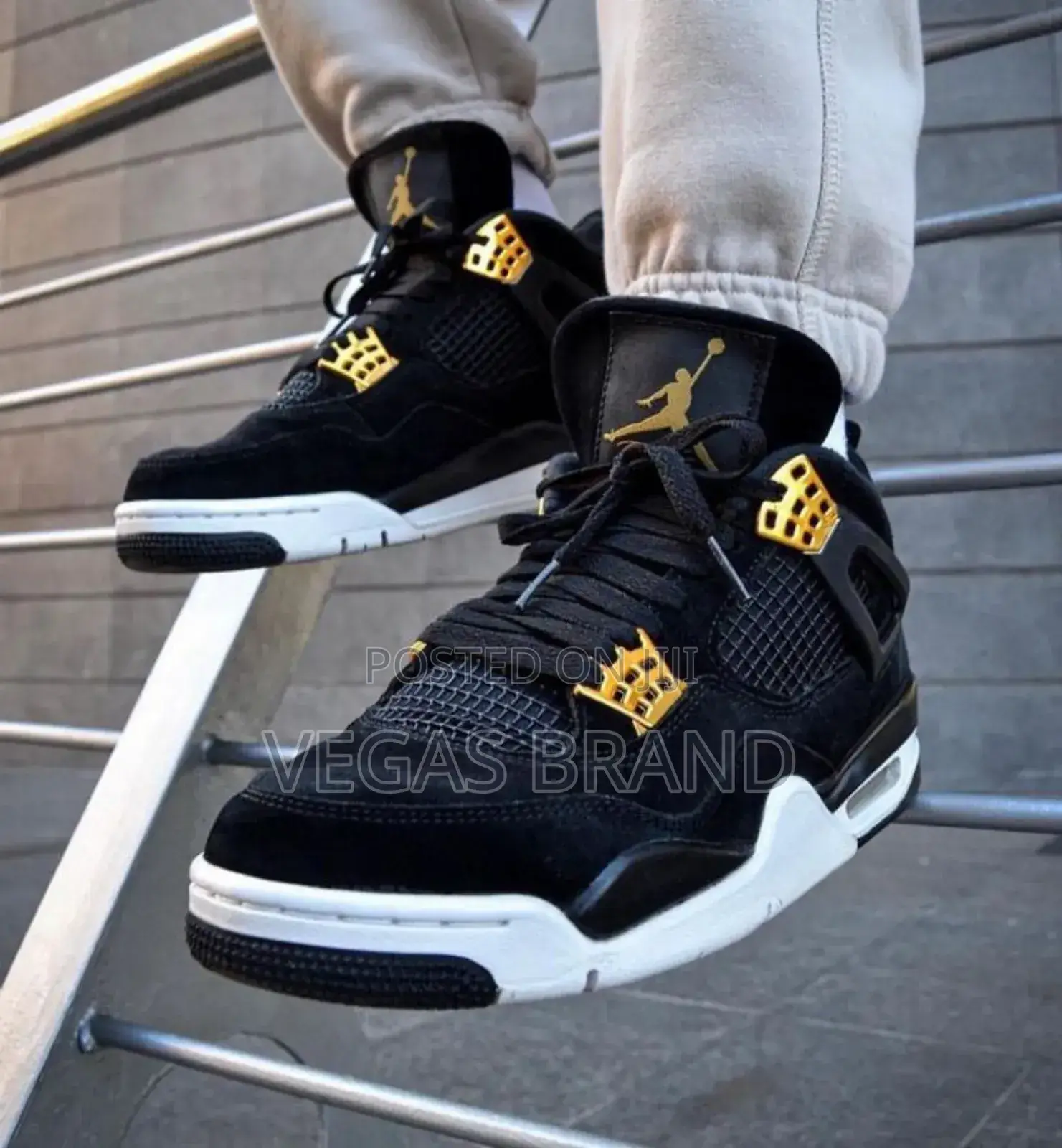Air Jordan 4 Retro Black Golden Original Quality Shoes