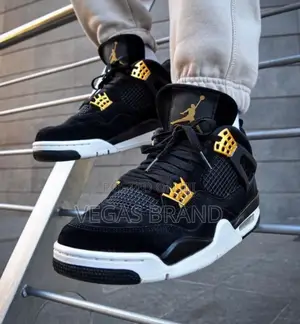 Photo - Air Jordan 4 Retro Black Golden Original Quality Shoes