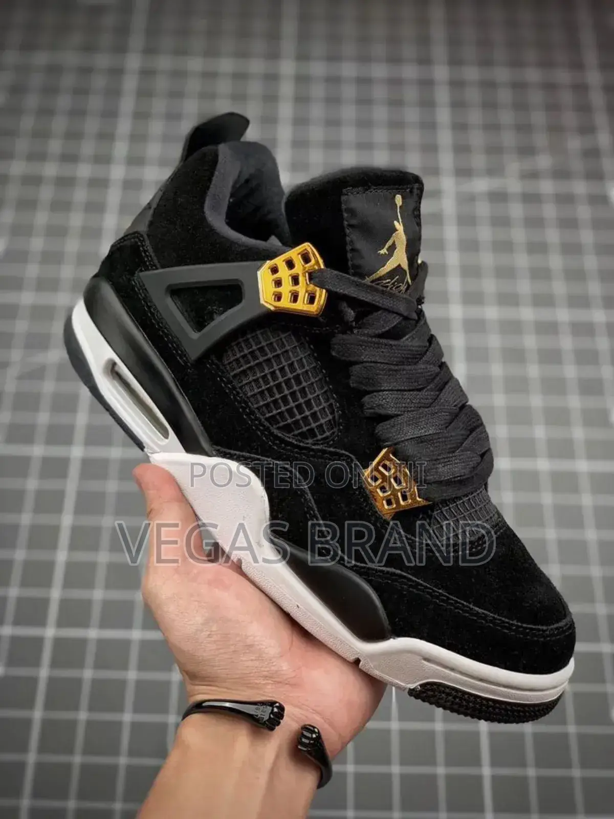 Air Jordan 4 Retro Black Golden Original Quality Shoes