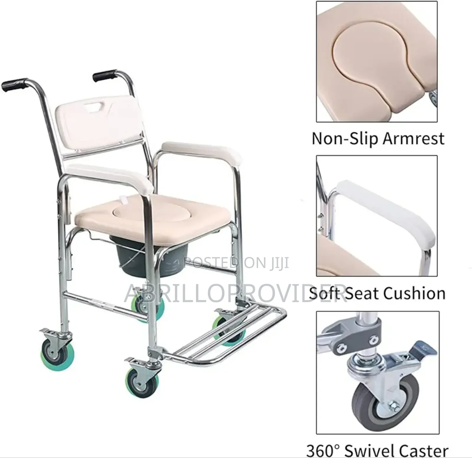 New Shower Commode Toilet Eldelry Chair/Wheel_chair/አዲስ Poty