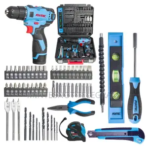 Photo - Drill With Accessories Fixtec Impact Drill Tools Box