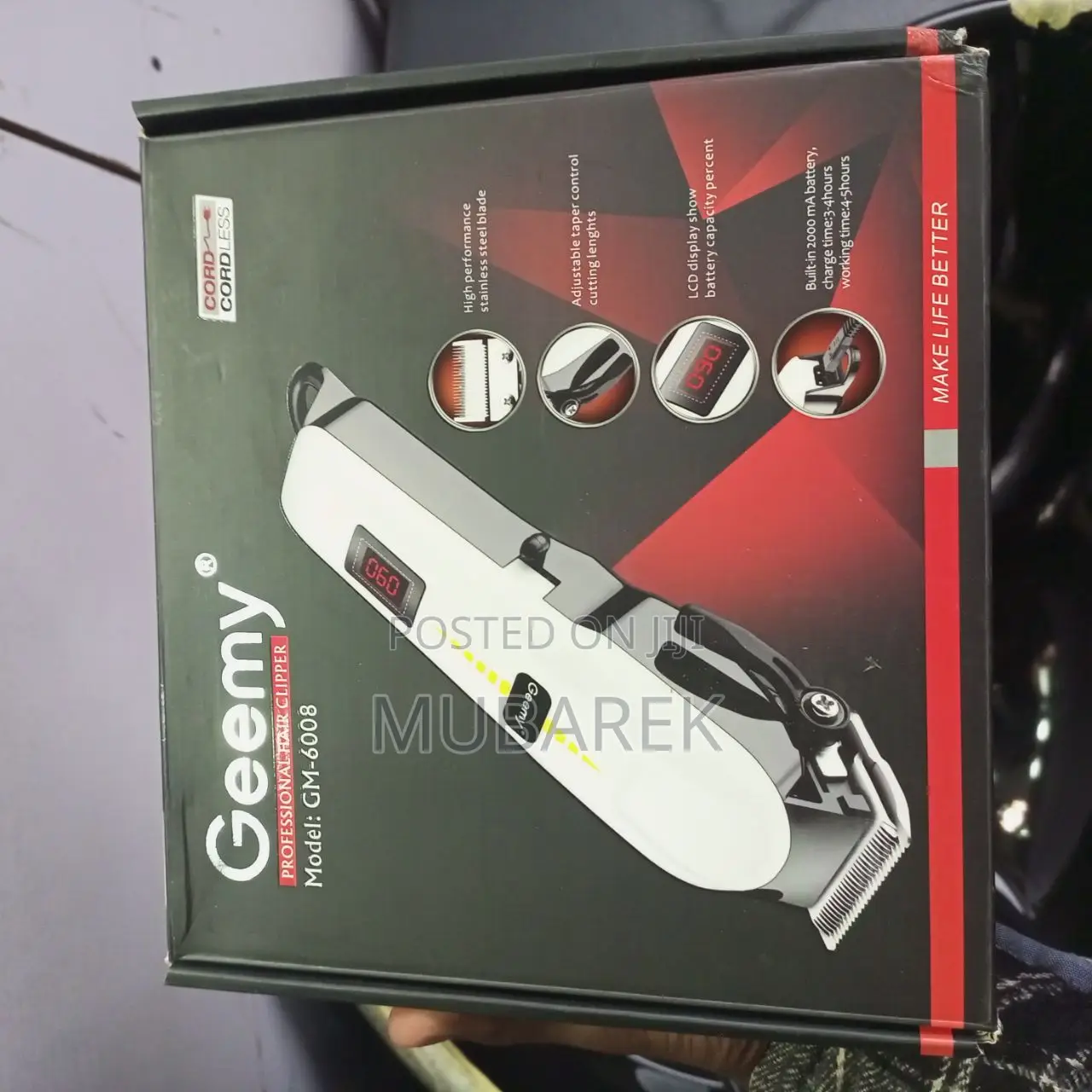 Geemy Hair Clipper, Quiet Operation, Easy Maintenance