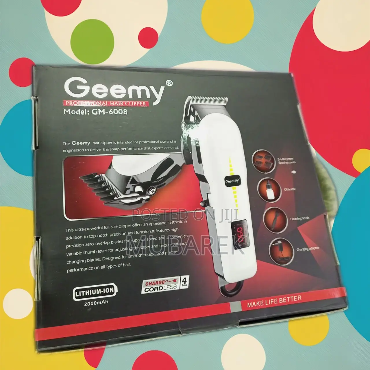 Geemy Hair Clipper, Powerful Performance, Quiet Motor