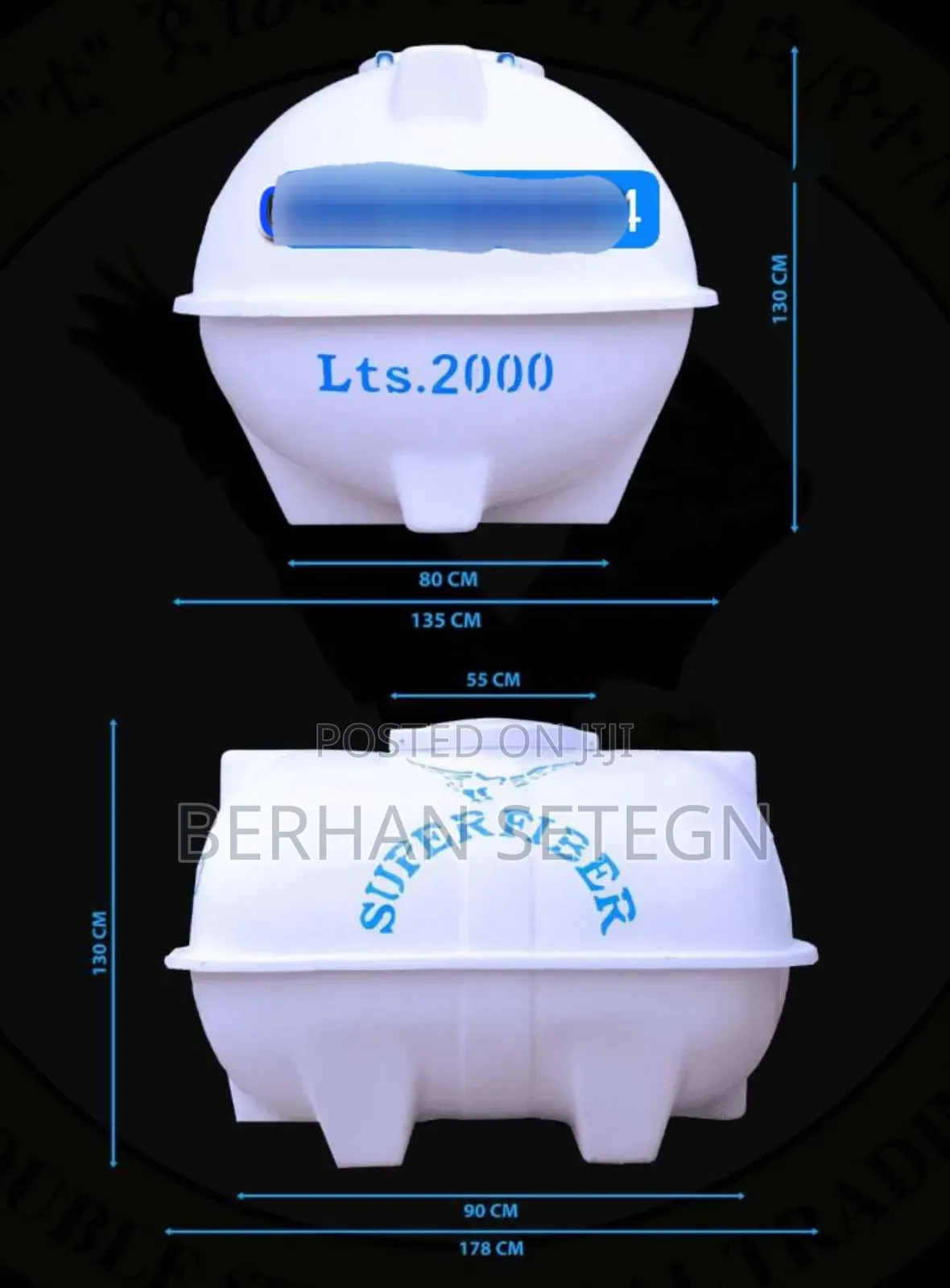 Fiberglass Horizontal Water Tanker Tanker Roto
