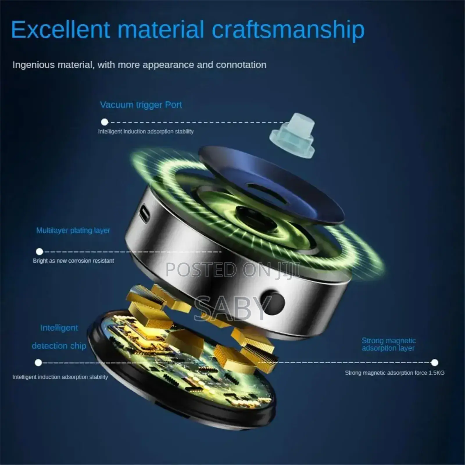 Vacuum Suction Rechargeable Phone Holder