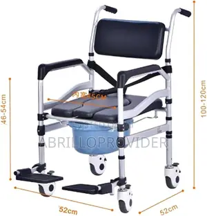 Wheelchair for Elderly, Disabled, Adjustable Commode Chair