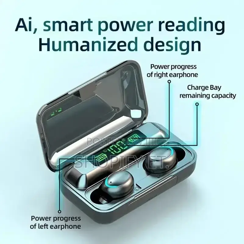 F9 Earpod ከ ፓወር ባንክ ጋር