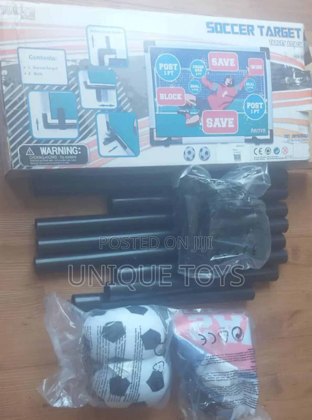 Soccer Target Set - 2 Sticky Balls, Foldable Flannel Goal