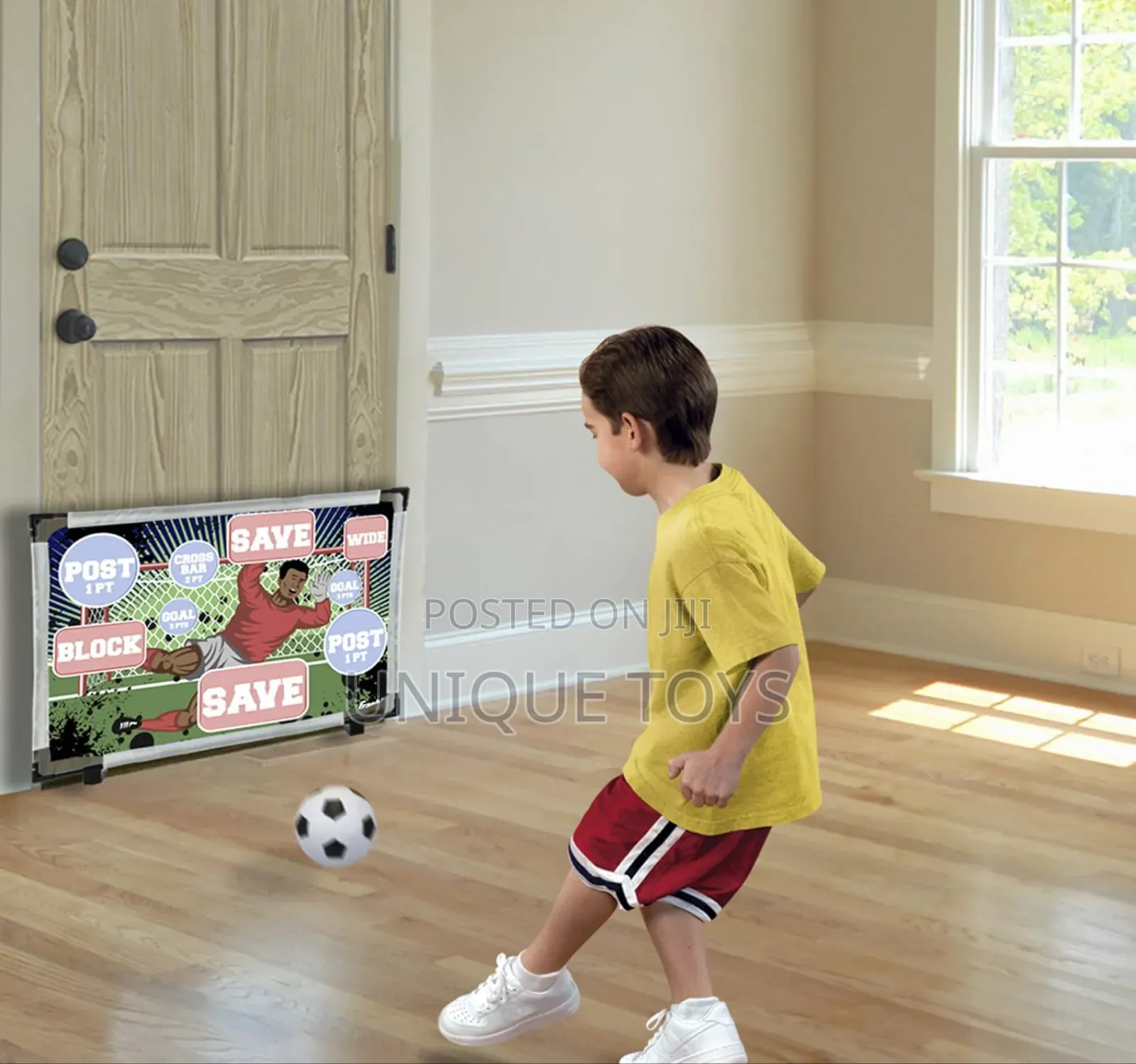 Soccer Target Set - 2 Sticky Balls, Foldable Flannel Goal