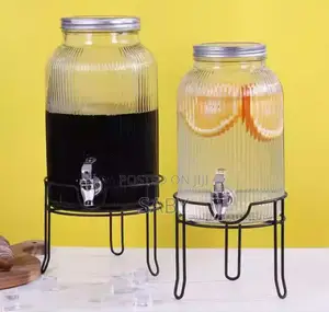 Glass Dispenser Jar With Rack