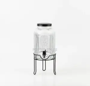 Glass Dispenser Jar With Rack
