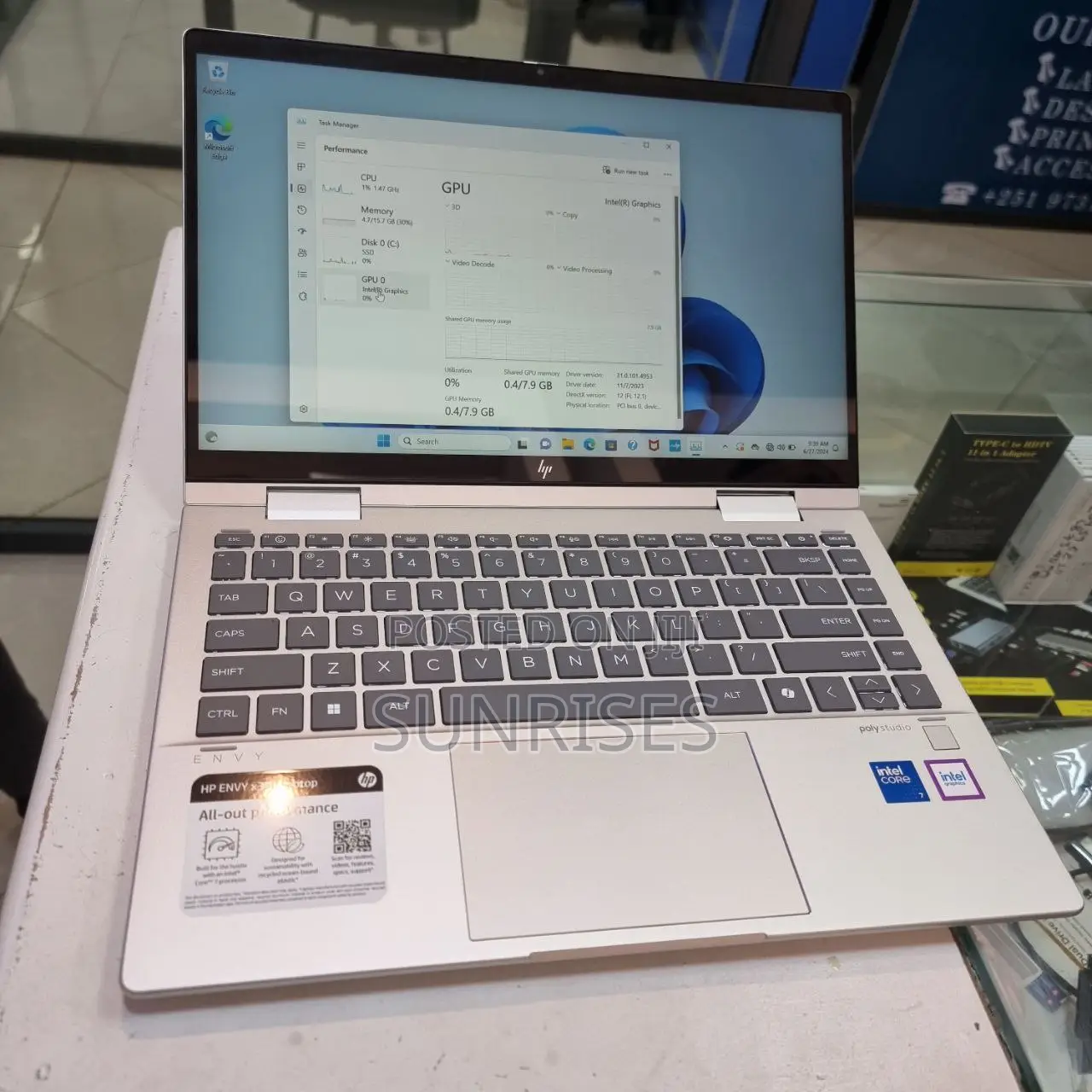 New Laptop HP Envy X360 16GB Intel Core I7 SSD 1T