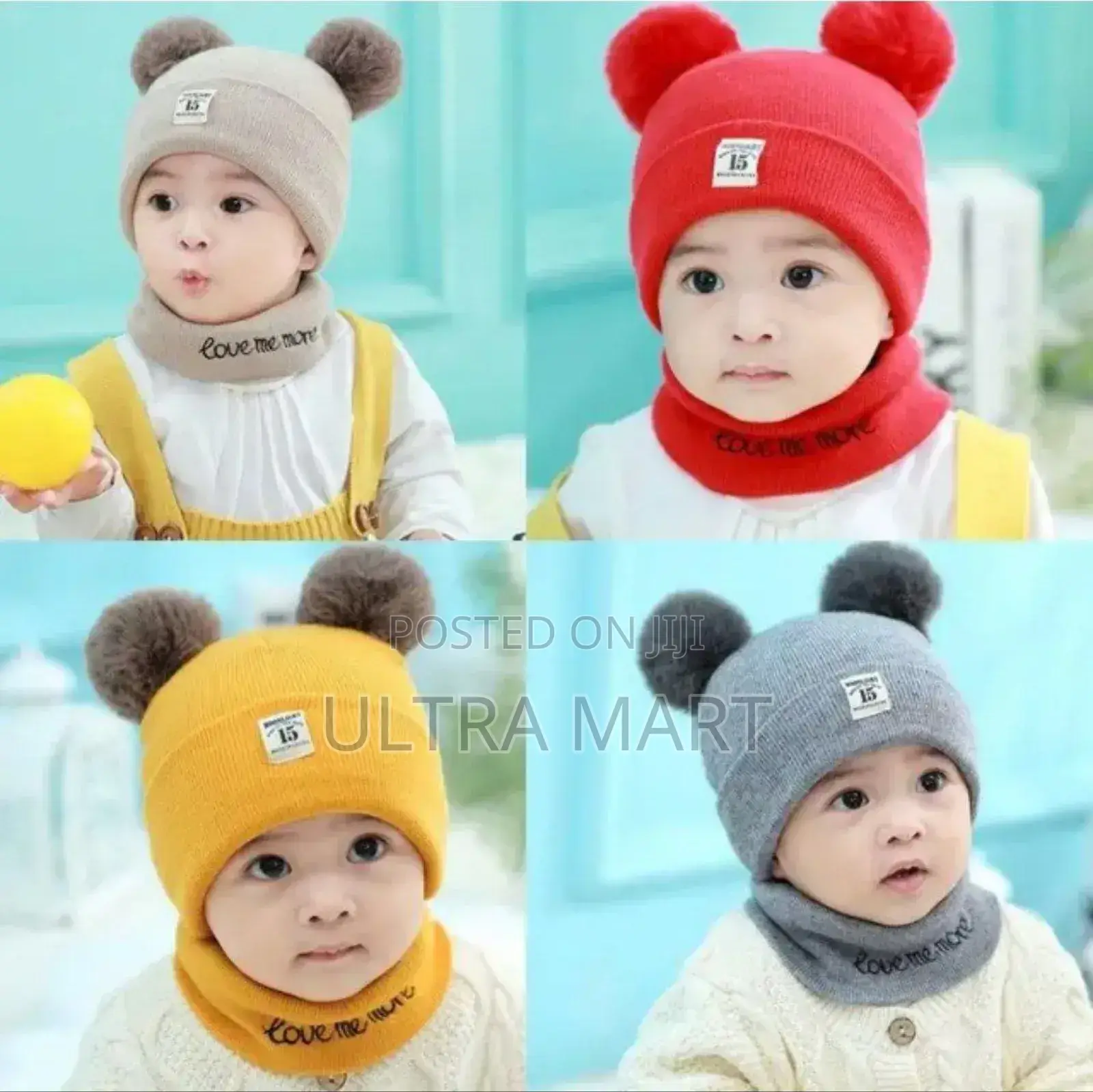 Kids Windproof Hat and Scarf 
Two Piece