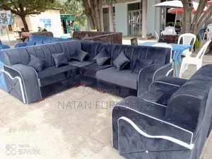 Corner L Shape Sofa Made Ofማለዳ HD Sponge Qlty Wood Materal