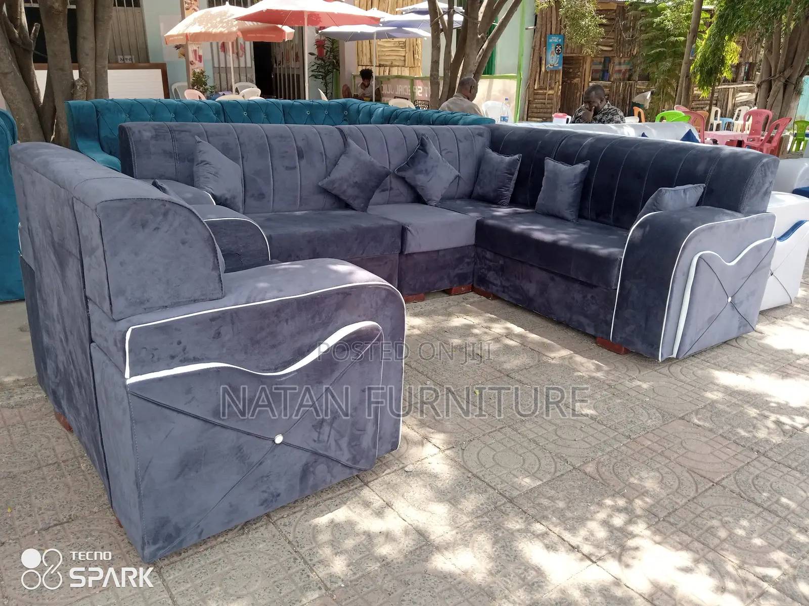 Corner L Shape Sofa Made Ofማለዳ HD Sponge Qlty Wood Materal