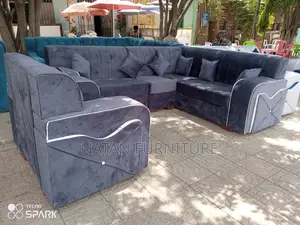 Corner L Shape Sofa Made Ofማለዳ HD Sponge Qlty Wood Materal