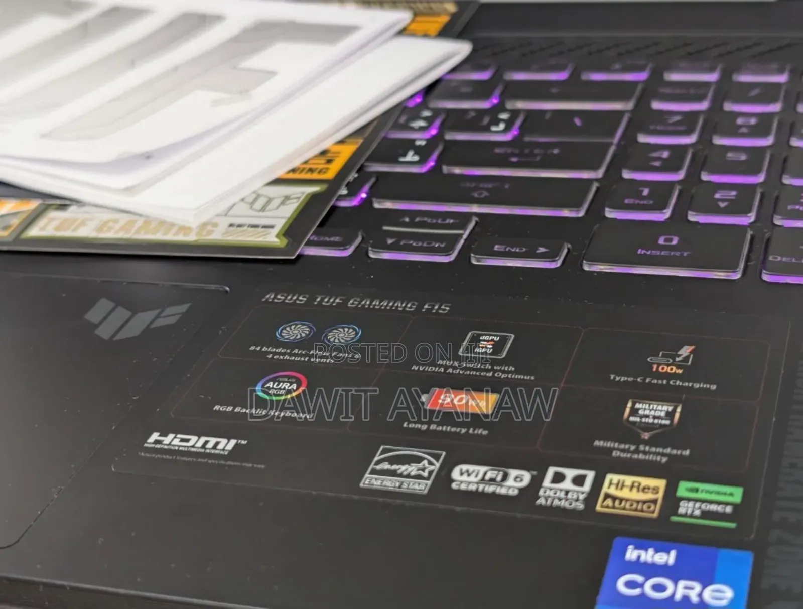 New Laptop Asus TUF Dash F15 16GB Intel Core I7 SSD 1T