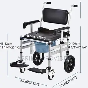 Photo - Foldable Mobile Toilet Shower Wheelchair