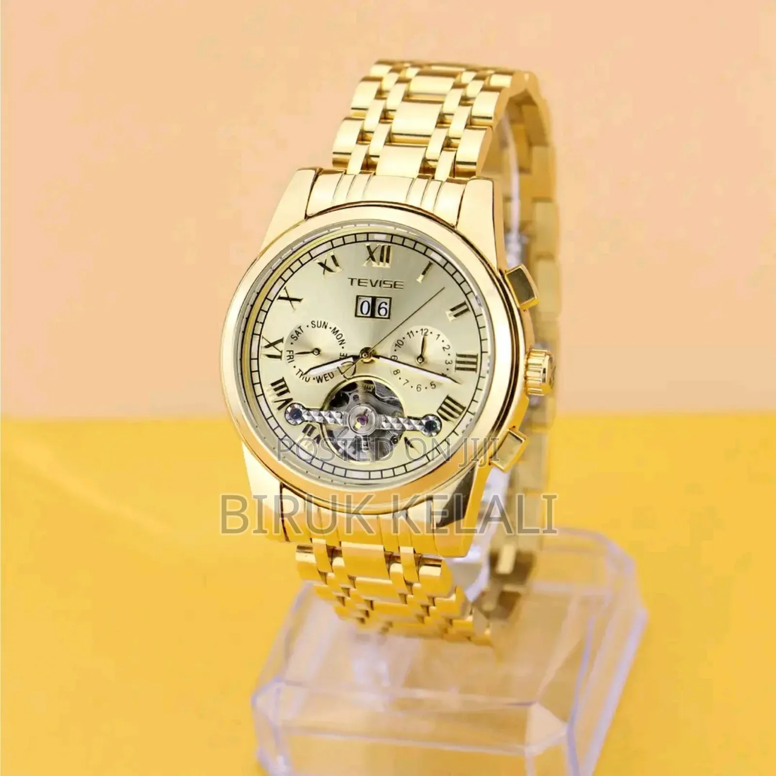 Tevise Full Golden Luxury Watch