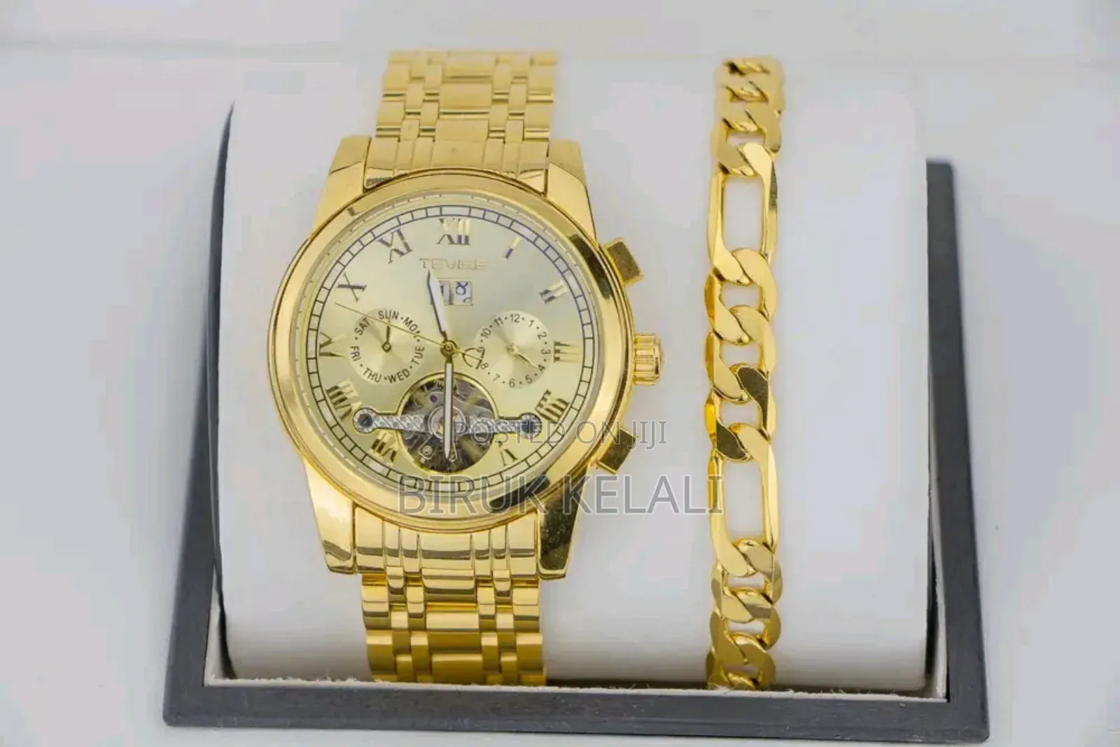 Tevise Full Golden Luxury Watch