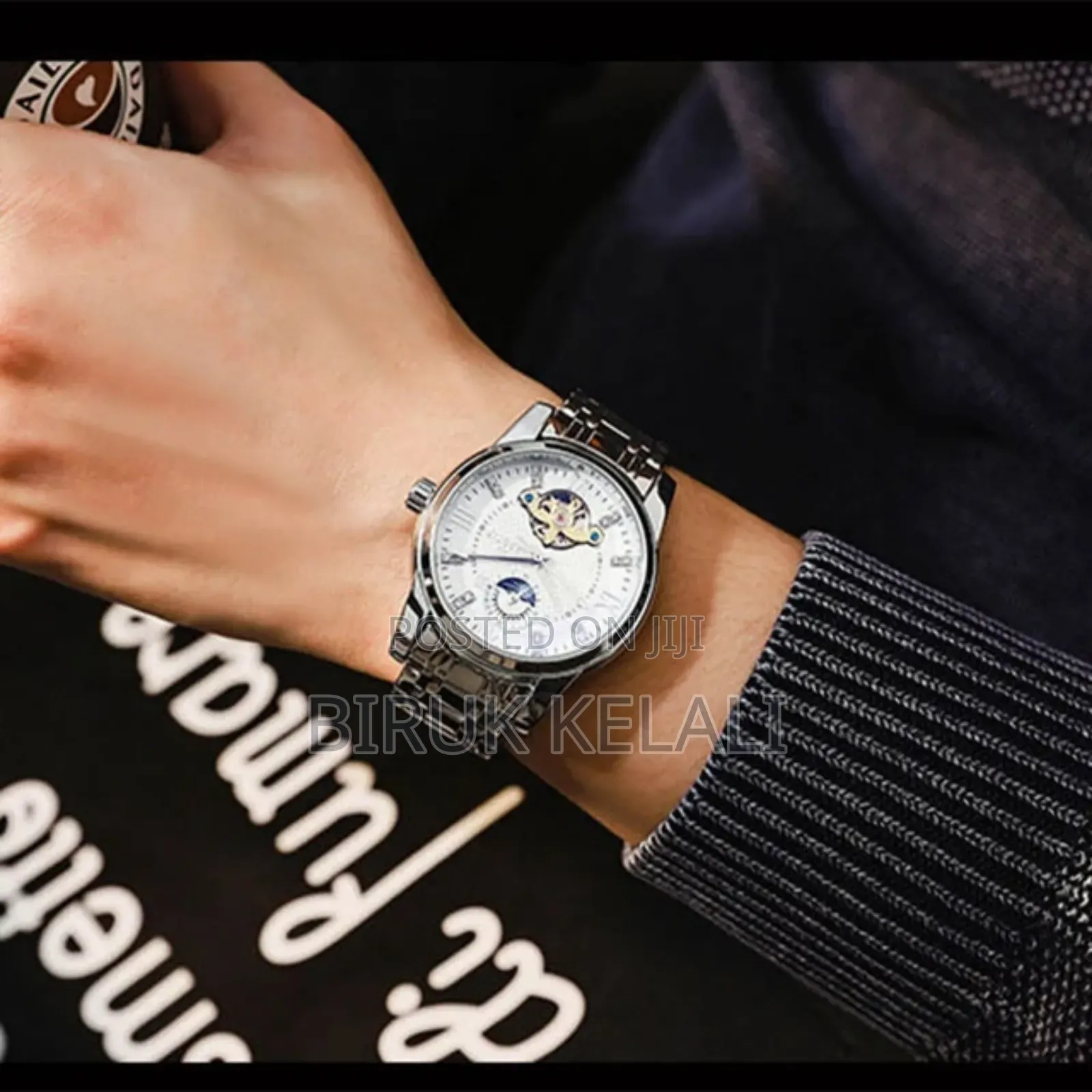 Tevise Automatic White Colour With Silver Strap