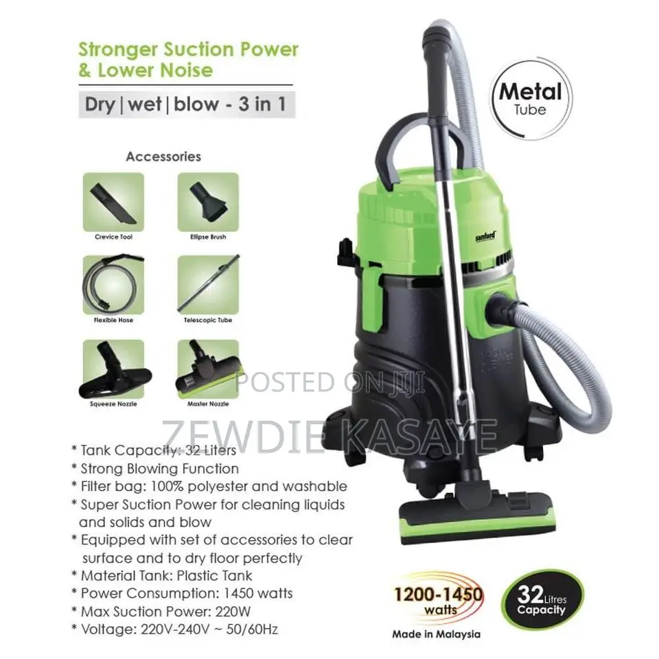 Sanford 3 In 1 Vacuum Cleaner 32 Liter Wet/ Dry/ Blower