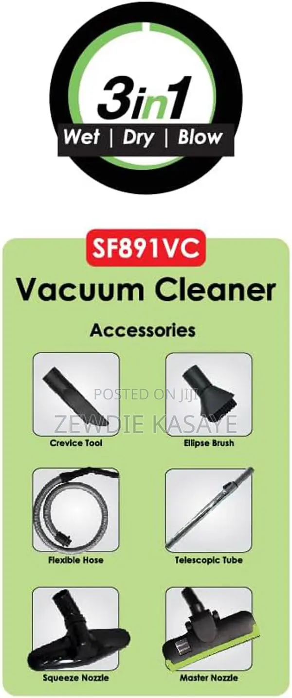Sanford 3 In 1 Vacuum Cleaner 32 Liter Wet/ Dry/ Blower