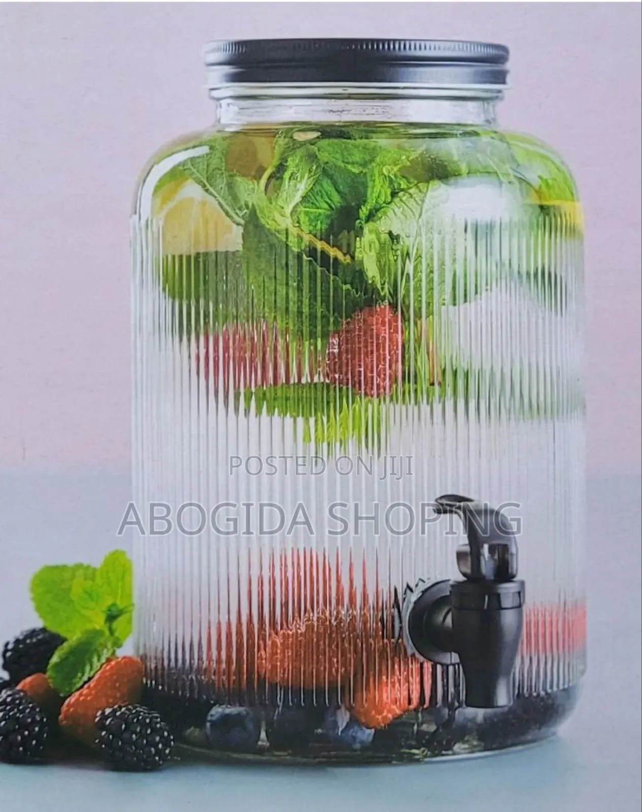 Glass Dispenser Jar With Rack