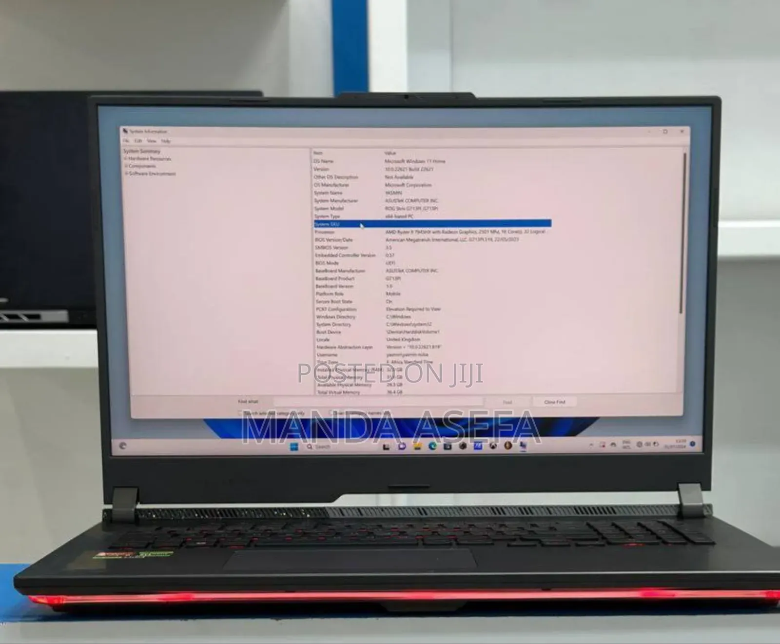 New Laptop Asus ROG Strix G15 32GB AMD Ryzen 9 SSD 1T