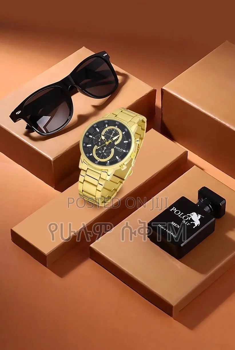 POLO AIR Men's Gift Set Watch Glasses Perfume in Gift Box