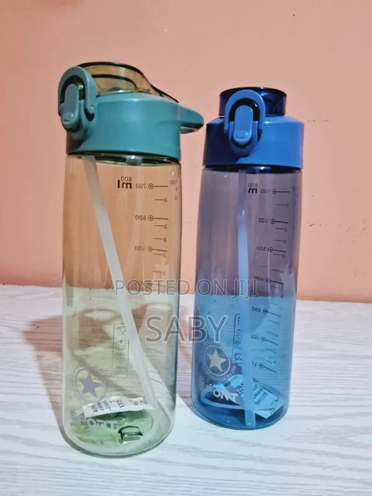 Transparent Water Bottle With Straw