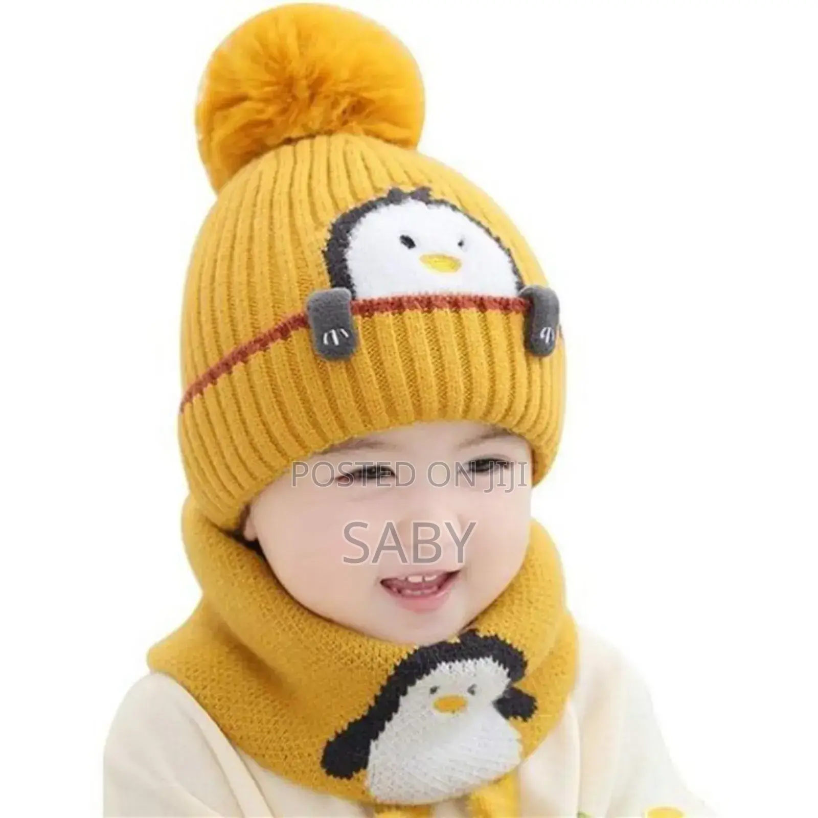 Kids Knitted Winter Warm Hat With Scarf