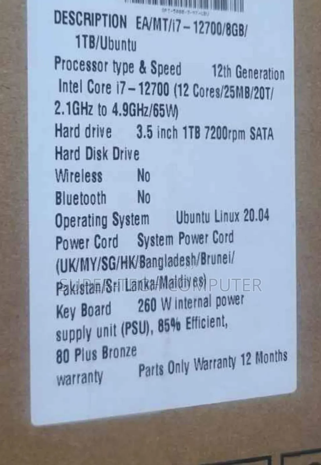 New Desktop Computer Dell OptiPlex 3000 MT 8GB Intel Core I5 HDD 1T