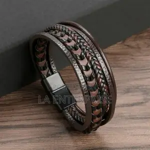 Woven and Leather Bracelet