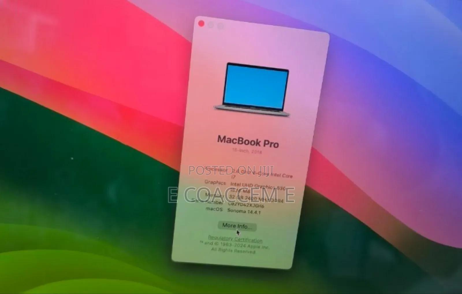 New Laptop Apple MacBook 2018 32GB Intel Core I7 SSD 1T