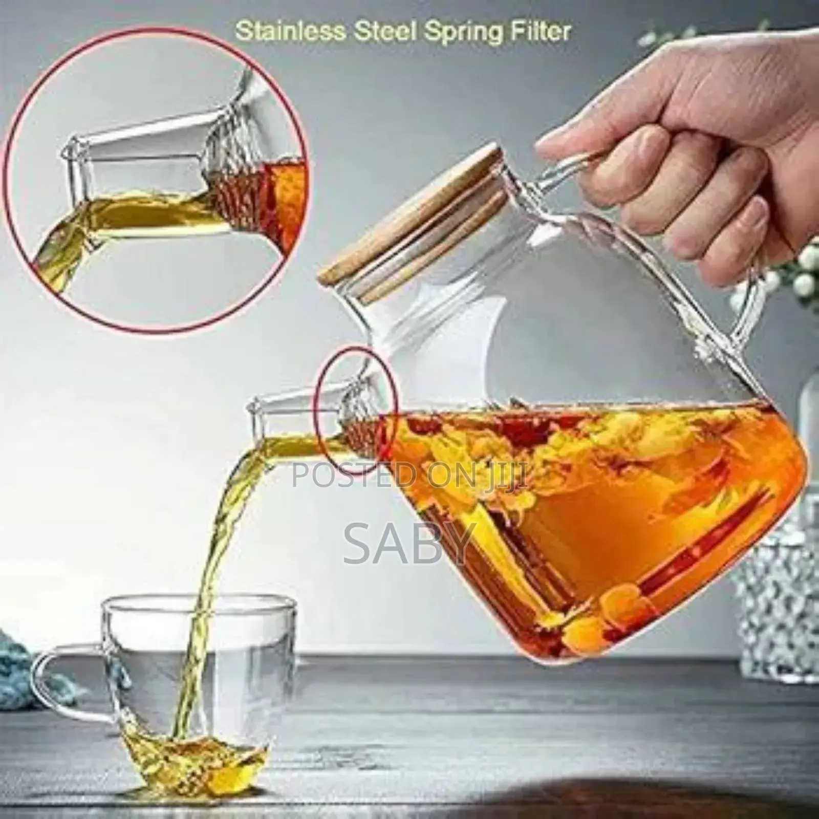 1.8 Litter Heat Resistance Glass Tea Pot