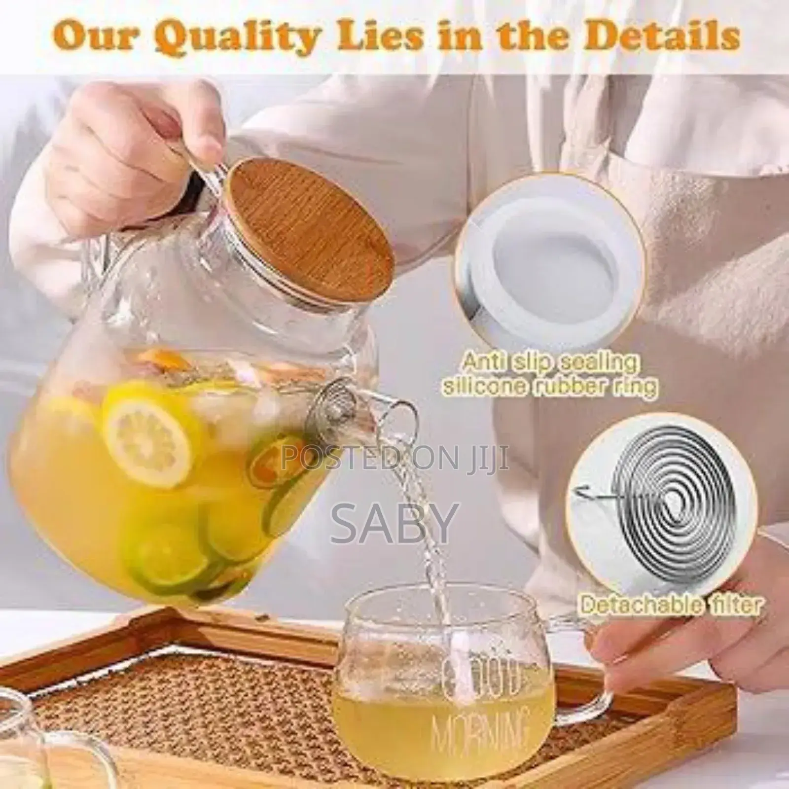 1.8 Litter Heat Resistance Glass Tea Pot