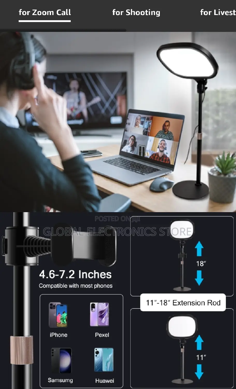Studio Effect Fill Light for Tiktokers Vloggers Streamers