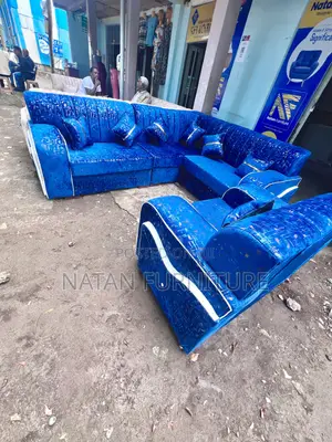 ሶፋ(l-Shape)Made of ማለዳ HD#1 Sponge Qlty Wood Materal