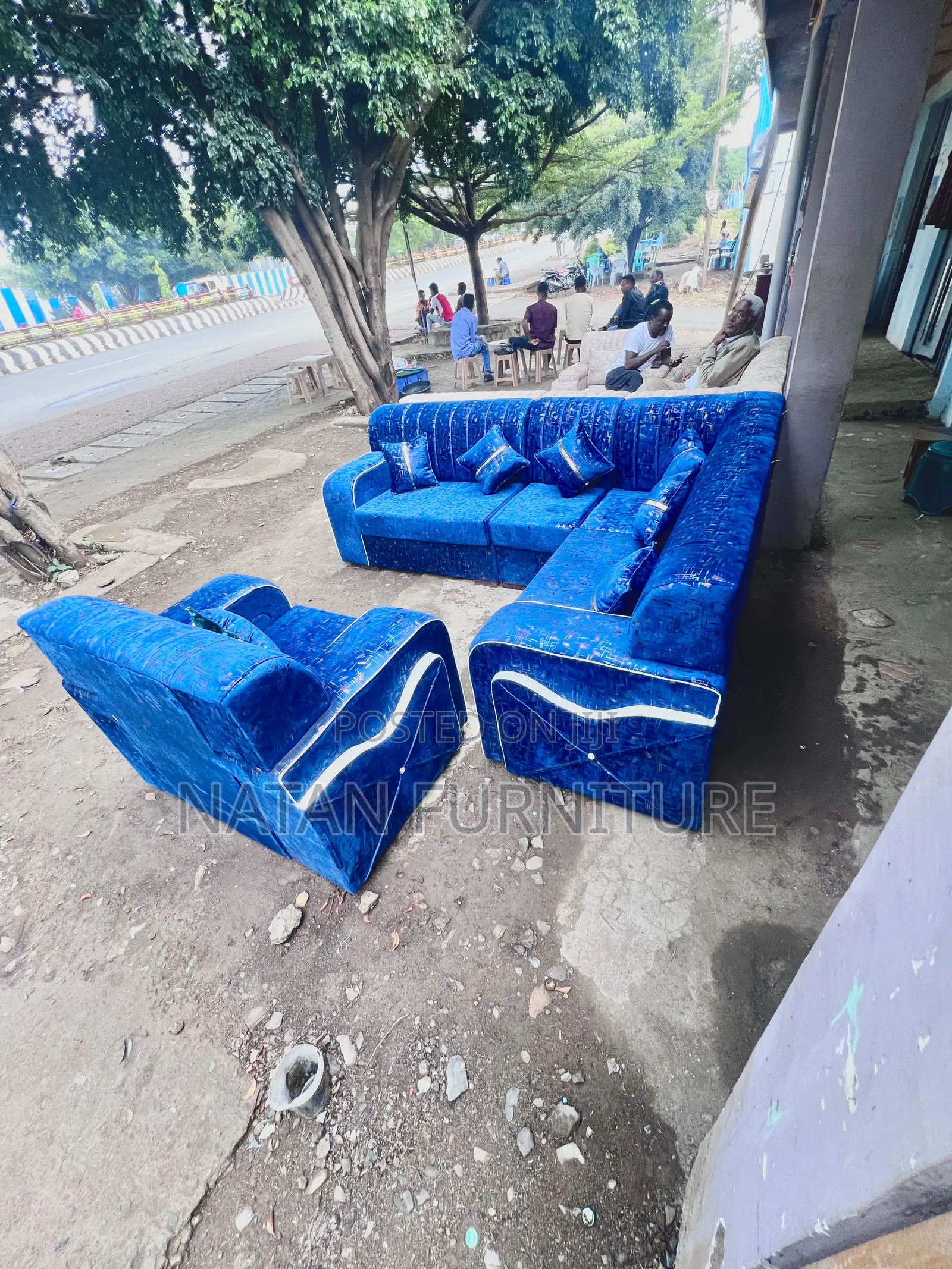 ሶፋ(l-Shape)Made of ማለዳ HD#1 Sponge Qlty Wood Materal