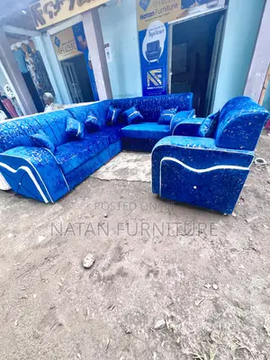 ሶፋ(l-Shape)Made of ማለዳ HD#1 Sponge Qlty Wood Materal