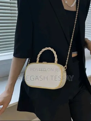 Leather Mini Handbag With Stamping Gold Letters