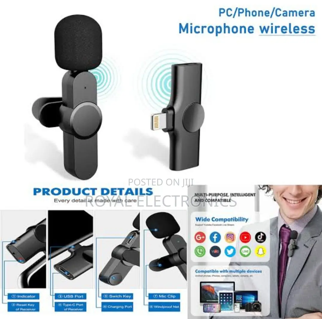 Wireless 2.4 GHZ Microphone 20 Meter Radius(10 Hour Battery)