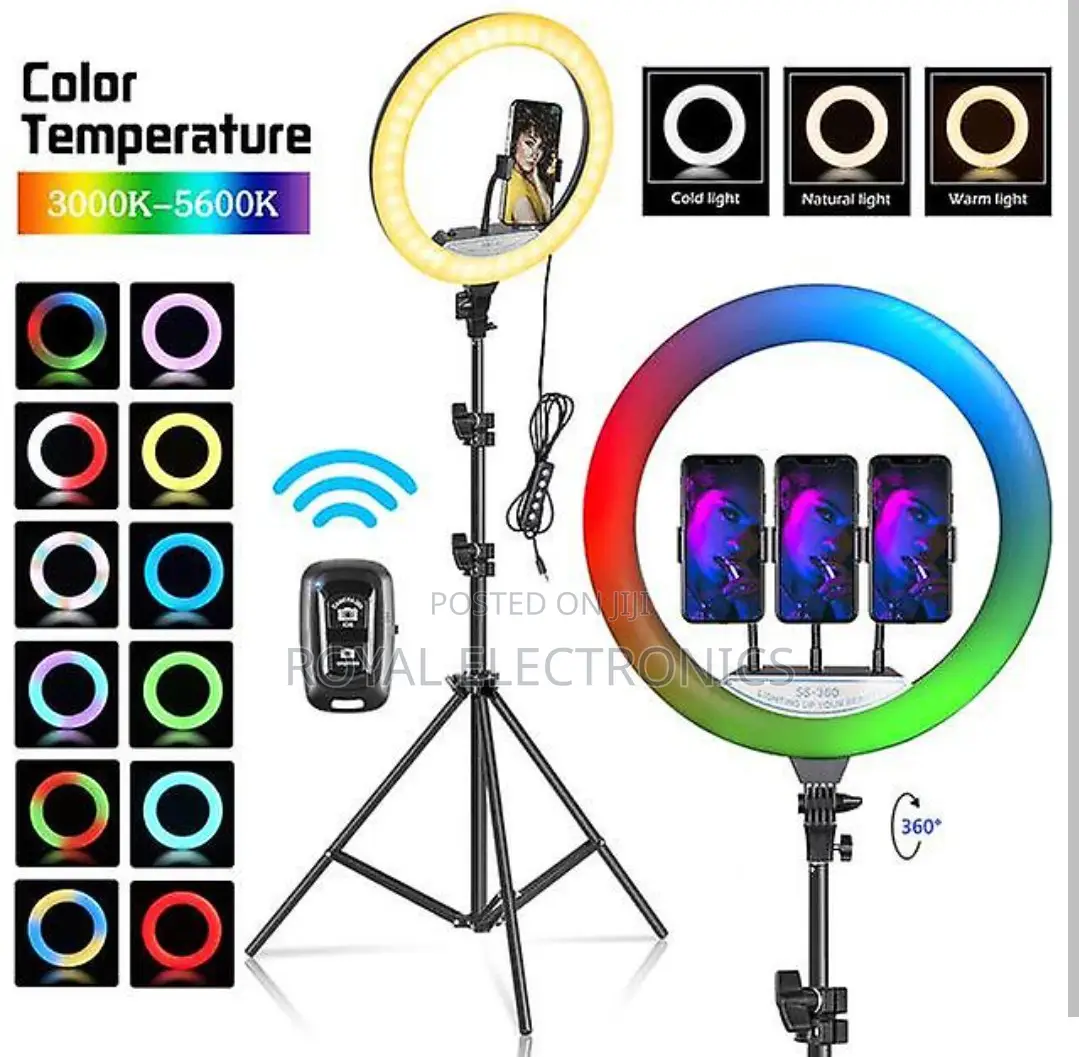 Ring Light ቪዲዮዎችን ሲቀርፁ እጆችዎን ከስልክዎ ነፃ ያድርጉ(ከ3500-8500 Birr)